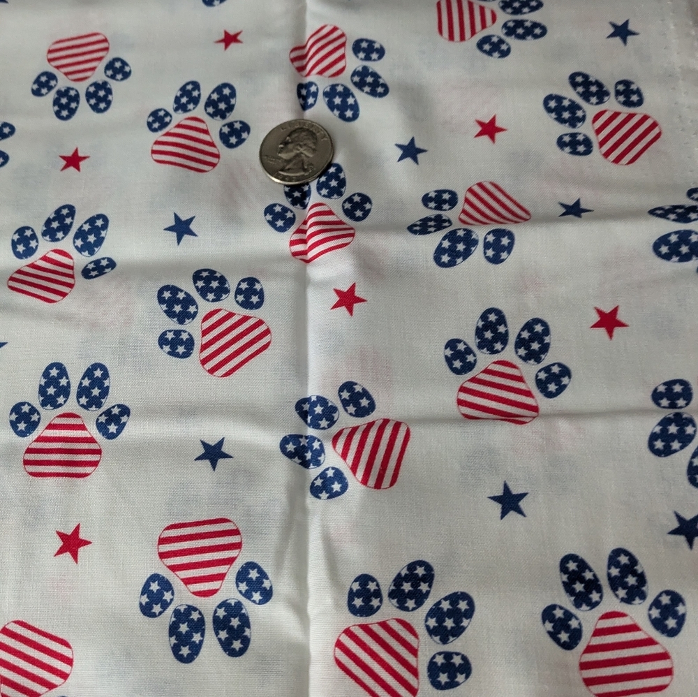 RTC Patriotic Puppy Paws Cotton Fabric By The Yard